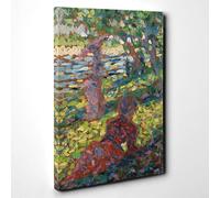 Big Box Art Georges-Pierre Seurat Woman in The Park Canvas Wall Art Print Ready to Hang Picture, 30 x 20 Inch (76 x 50 cm), Multi-Coloured