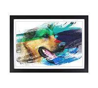 Big Box Art German Shepherd Alsation Dog 2 V2 Framed Wall Art Picture Print Ready to Hang, Black A2 (62 x 45 cm)