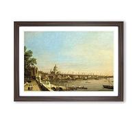 Big Box Art Giovanni Canaletto The Thames, Somerset House Framed Wall Art Picture Print Ready to Hang, Walnut A2 (62 x 45 cm)