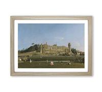 Big Box Art Giovanni Canaletto Warwick Castle Framed Wall Art Picture Print Ready to Hang, Oak A2 (62 x 45 cm)