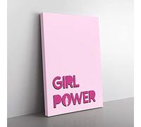 Big Box Art Girl Power Typography Canvas Wall Art Print Ready to Hang Picture, 76 x 50 cm (30 x 20 Inch), Pink, Pink