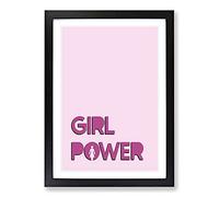 Big Box Art Girl Power Typography Framed Wall Art Picture Print Ready to Hang, Black A2 (62 x 45 cm)