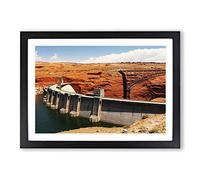 Big Box Art Glen Canyon Dam Framed Wall Art Picture Print Ready to Hang, Oak A2 (62 x 45 cm)