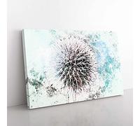 Big Box Art Globe Thistle in Abstract Canvas Wall Art Print Ready to Hang Picture, 76 x 50 cm (30 x 20 Inch), White, Blue, Grey, Brown, Black