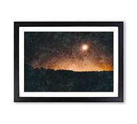 Big Box Art Glow from The Sky Painting Framed Wall Art Picture Print Ready to Hang, Black A2 (62 x 45 cm)
