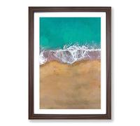 Big Box Art Gold Coast Beach in Australia in Abstract Framed Wall Art Picture Print Ready to Hang, Walnut A2 (62 x 45 cm)