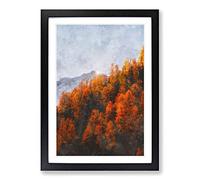 Big Box Art Golden Forest in Italy Painting Framed Wall Art Picture Print Ready to Hang, Black A2 (62 x 45 cm)
