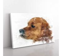 Big Box Art Golden Retriever Dog V3 Canvas Wall Art Print Ready to Hang Picture, 76 x 50 cm (30 x 20 Inch), Multi-Coloured
