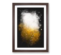 Big Box Art Golden Sun Over The Forest Paint Splash Framed Wall Art Picture Print Ready to Hang, Walnut A2 (62 x 45 cm)