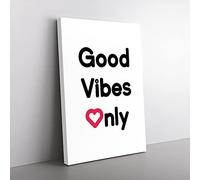 Big Box Art Good Vibes Only Typography Canvas Wall Art Print Ready to Hang Picture, 76 x 50 cm (30 x 20 Inch), White, Black