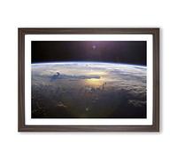 Big Box Art Gravity Earth Space Framed Wall Art Picture Print Ready to Hang, Walnut A2 (62 x 45 cm)
