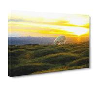 Big Box Art Grazing Sheep at Sunset Canvas Wall Art Framed Picture Print, 30 x 20 Inch (76 x 50 cm), Black, Beige, Yellow