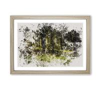 Big Box Art Green Forest Vol.4 Watercolour Framed Wall Art Picture Print Ready to Hang, Oak A2 (62 x 45 cm)