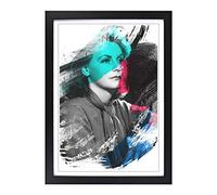 Big Box Art Greta Garbo V2 Framed Wall Art Picture Print Ready to Hang, Black A2 (62 x 45 cm)