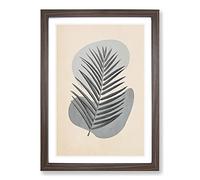 Big Box Art Grey Botanical Rock Composition Framed Wall Art Picture Print Ready to Hang, Walnut A2 (62 x 45 cm)