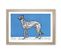 Big Box Art Greyhound Vol.1 by Moriz Jung Framed Wall Art Picture Print Ready to Hang, Oak A2 (62 x 45 cm)