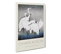 Big Box Art Group of Egrets Ohara Koson Canvas Wall Art Framed Picture Print, 30 x 20 Inch (76 x 50 cm), Exhibition