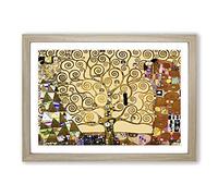 Big Box Art Gustav Klimt The Tree of Life Framed Wall Art Picture Print Ready to Hang, Oak A2 (62 x 45 cm)