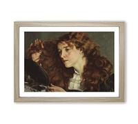Big Box Art Gustave Courbet Jo The Beautiful Irish Girl Framed Wall Art Picture Print Ready to Hang, Oak A2 (62 x 45 cm)