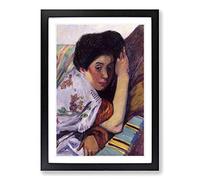 Big Box Art Half Dreaming by Fujishima Takeji Framed Wall Art Picture Print Ready to Hang, Black A2 (62 x 45 cm)