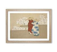 Big Box Art Hanami Season by Kamisaka Sekka Framed Wall Art Picture Print Ready to Hang, Oak A2 (62 x 45 cm)
