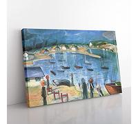 Big Box Art Harbour by Walter Gramatte Canvas Wall Art Print Ready to Hang Picture, 76 x 50 cm (30 x 20 Inch), Blue, Teal, Blue
