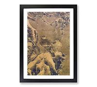 Big Box Art Hawks in The Snow by Lu Ji Framed Wall Art Picture Print Ready to Hang, Black A2 (62 x 45 cm)