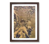 Big Box Art Hawks in The Snow by Lu Ji Framed Wall Art Picture Print Ready to Hang, Walnut A2 (62 x 45 cm)