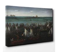 Big Box Art Hendrick Cornelisz Vroom Battle of Haarlemmermeer Canvas Wall Art Print Ready to Hang Picture, 30 x 20 Inch (76 x 50 cm), Multi-Coloured