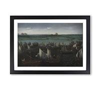 Big Box Art Hendrick Cornelisz Vroom Battle of Haarlemmermeer Framed Wall Art Picture Print Ready to Hang, Oak A2 (62 x 45 cm)