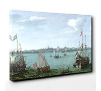 Big Box Art Hendrick Cornelisz Vroom Ships Canvas Wall Art Print Ready to Hang Picture, 30 x 20 Inch (76 x 50 cm), Multi-Coloured