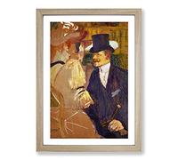 Big Box Art Henri de Toulouse-Lautrec Englishman at Moulin Rouge Framed Wall Art Picture Print Ready to Hang, Oak A2 (62 x 45 cm)