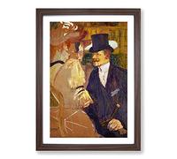 Big Box Art Henri de Toulouse-Lautrec Englishman at Moulin Rouge Framed Wall Art Picture Print Ready to Hang, Walnut A2 (62 x 45 cm)