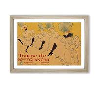 Big Box Art Henri de Toulouse-Lautrec Kicking it Up Framed Wall Art Picture Print Ready to Hang, Oak A2 (62 x 45 cm)