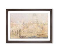Big Box Art Henri Le Sidaner St Pauls Cathedral Framed Wall Art Picture Print Ready to Hang, Walnut A2 (62 x 45 cm)