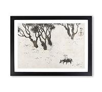 Big Box Art Herd Boy by Hishida Shunso Framed Wall Art Picture Print Ready to Hang, Black A2 (62 x 45 cm)