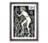 Big Box Art Hermaphroditus by Aubrey Beardsley Framed Wall Art Picture Print Ready to Hang, Walnut A2 (62 x 45 cm)