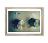 Big Box Art Hi Fi Dials Framed Wall Art Picture Print Ready to Hang, Oak A2 (62 x 45 cm)