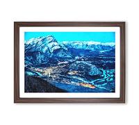 Big Box Art High Above Banff Canada Painting Framed Wall Art Picture Print Ready to Hang, Walnut A2 (62 x 45 cm)
