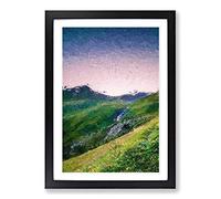 Big Box Art High Alpine Road in Austria Framed Wall Art Picture Print Ready to Hang, Black A2 (62 x 45 cm)