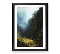 Big Box Art High Valley by Carl Spitzweg Framed Wall Art Picture Print Ready to Hang, Black A2 (62 x 45 cm)