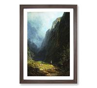 Big Box Art High Valley by Carl Spitzweg Framed Wall Art Picture Print Ready to Hang, Walnut A2 (62 x 45 cm)