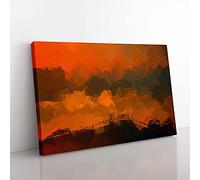 Big Box Art Hills in Tuscany Italy in Abstract Canvas Wall Art Print Ready to Hang Picture, 76 x 50 cm (30 x 20 Inch), Brown, Blue