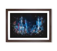 Big Box Art Ho Chi Minh City in Vietnam Paint Splash Framed Wall Art Picture Print Ready to Hang, Walnut A2 (62 x 45 cm)