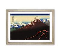 Big Box Art Hokusai Japanese Oriental Lightnings Below The Summit Framed Wall Art Picture Print Ready to Hang, Oak A2 (62 x 45 cm)