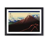 Big Box Art Hokusai Japanese Oriental Lightnings Below The Summit Framed Wall Art Picture Print Ready to Hang, Oak A2 (62 x 45 cm)
