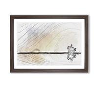 Big Box Art Horse Riding in The Sunlight in Abstract Framed Wall Art Picture Print Ready to Hang, Walnut A2 (62 x 45 cm)