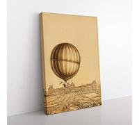 Big Box Art Hot Air Balloon Above Versailles Palace Canvas Wall Art Print Ready to Hang Picture, 76 x 50 cm (30 x 20 Inch), Gold, Cream