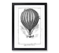 Big Box Art Hot Air Balloon by John Wise Framed Wall Art Picture Print Ready to Hang, Black A2 (62 x 45 cm)