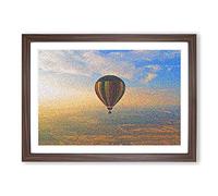 Big Box Art Hot Air Balloon Ride by Georges Seurat Framed Wall Art Picture Print Ready to Hang, Walnut A2 (62 x 45 cm)
